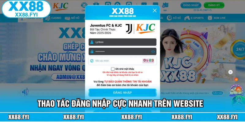 Các bước thực hiện đăng nhập ngay trên website trang cược