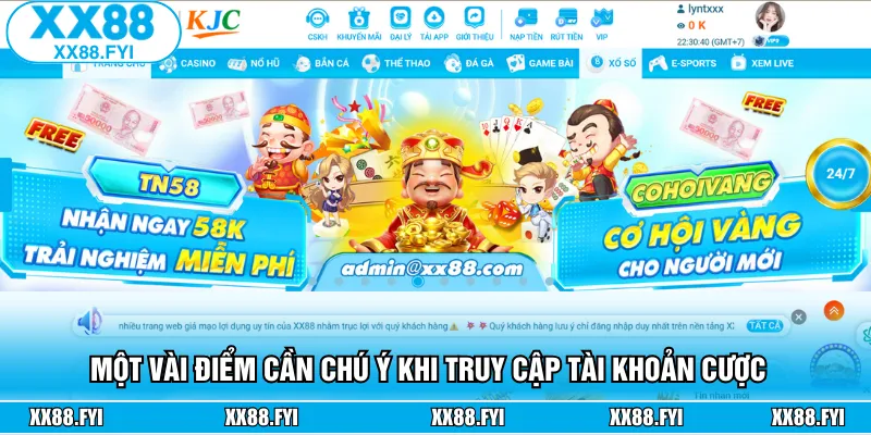 Những điểm cần chú ý khi thực hiện đăng nhập XX88